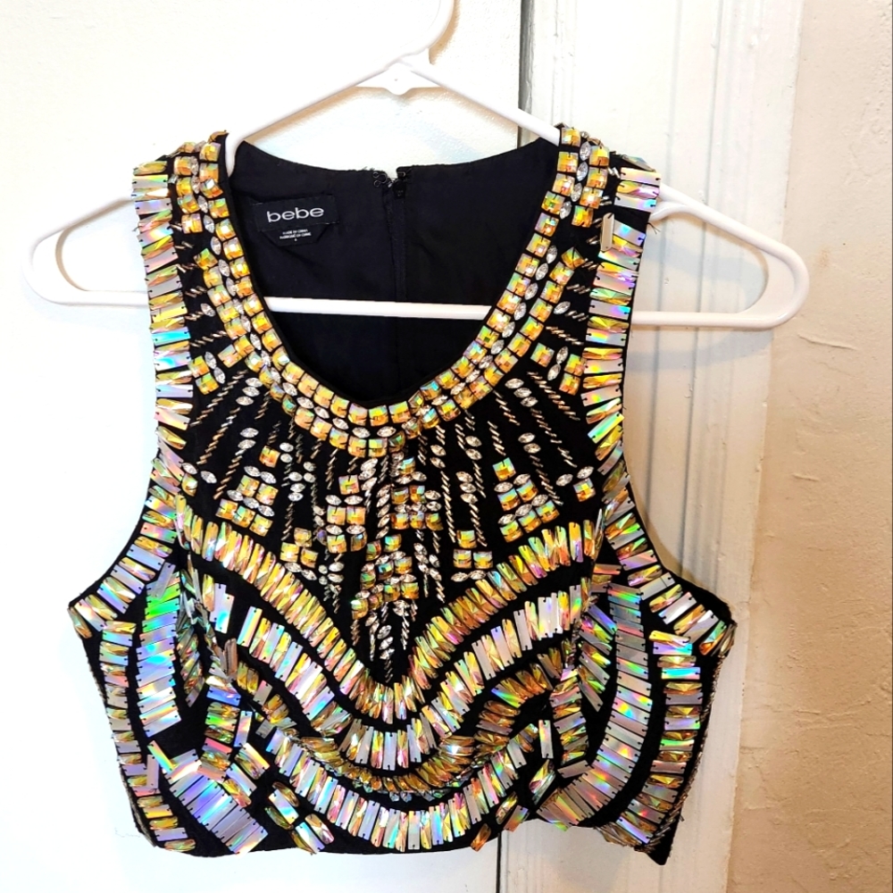 Bebe Razorback Crop top Size 6